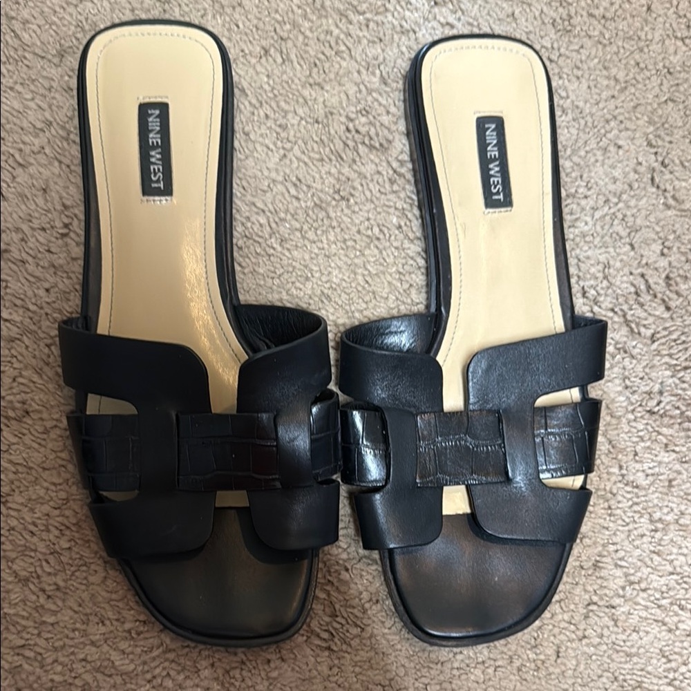 Nine West Black Women's Slide Sandals